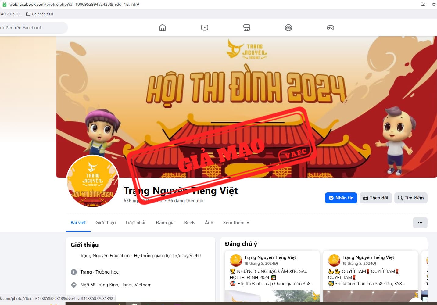 Cảnh Báo : Giả mạo các cuộc thi Trạng Nguyên Tiếng Việt để lừa đảo